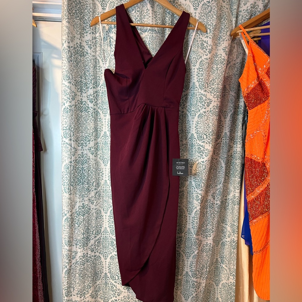 Lulus Burgundy Dress One Shoulder